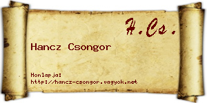Hancz Csongor névjegykártya